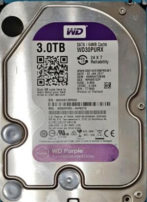 WD Purple 3TB 64MB Cache 3.5 inch Surveillance HDD 