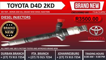 Toyota D4D 2KD(BRAND NEW) Diesel Injectors 