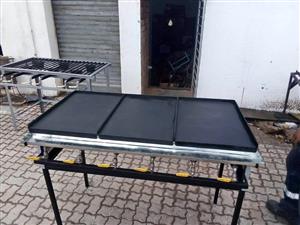 Gas flat top Griller 6Burner 500x1200mm 3segment.
