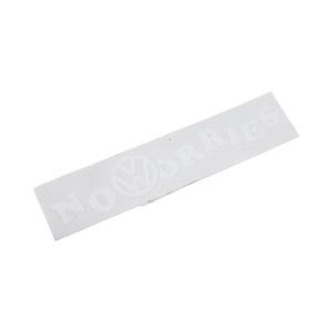 VW No Worries White Vinyl Sticker - 12x3cm