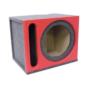 10″ Single Vinyl Subwoofer Enclosure with Slotted Port (Red)