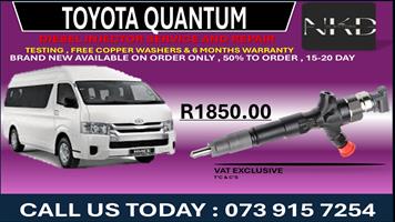Toyota Quantum 2.5L Diesel Fuel Injectors 
