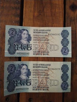 Old South African bank notes 
