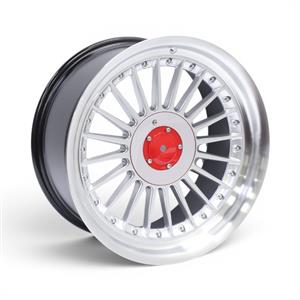 17″ QS-7307 5/100 & 5/114 Silver Machine Lip With Rivets Alloy Wheels