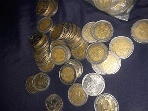 189 Nelson mandela R5 coins and old coins