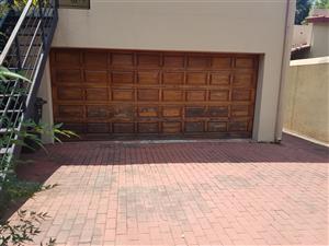 Garage Door wooden double complete with motor 