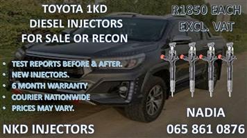 TOYOTA 1KD DIESEL INJECTORS FOR SALE.REBUILT AND TESTED