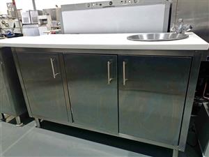 S/steel cabinet + 340mm prep bowl + tap