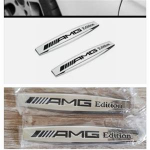 AMG Edition chrome metal fender badges emblems 
