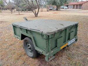 Trailer box with Canvas Cover Military Army.