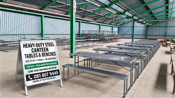 Steel canteen tables available 