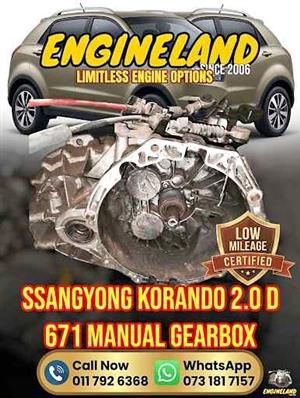 Ssangyong Korando 2.0 turbo diesel 671 engine manual gearbox