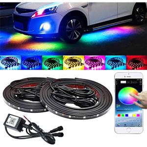 Car Underglow LED Light Kit with Bluetooth 4.0 connectivity and RGB colors