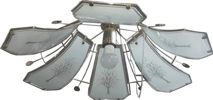 8 Panel Gold Plated Chandelier