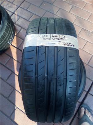 2xRoadstone tyres 205/40/17 60%