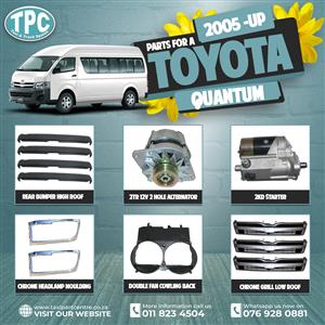 Come get this great deal on our Toyota Quantum 2005-UP Model Parts Available