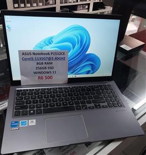 Asus Notebook P1512CE Core i5 1135G7 @ 2.40GHZ 8GB Ram 256GB SSD Windows 11...REFUBRISHED