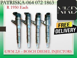 GWM 2,8 BOSCH DIESEL INJECTORS FOR SALE TO RECON
