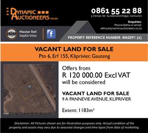 Vacant Land Agricultural For Sale in Klipriver