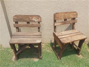 Wooden outdoor chairs