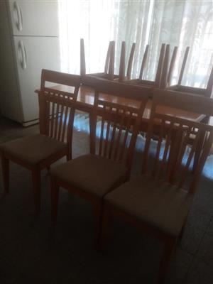 THREE WALL UNITS AND ONE TABLE PLUS SIX CHAIRS