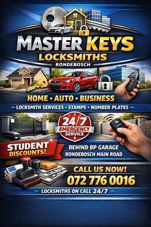 Locksmith  KEYS, REMOTES, NUMBER PLATES, GATE AUTOMATION, STAMPS