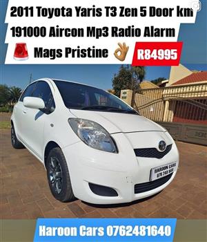 2011 Toyota Yaris 5Door Zen Aircon Radio neat interior