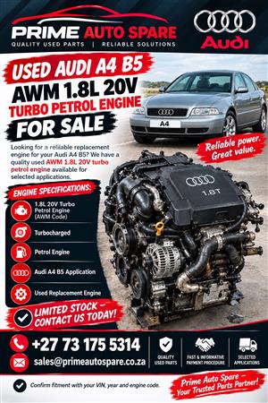 Audi A4 B5 AWM 1.8L Engine For Sale