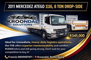 2011 Mercedez-Benz Atego 1116 8 ton drop-side