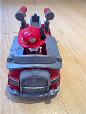 PAW Patrol Marshall's Fire Truck. Button and shooters come up - usual size pup comes out.