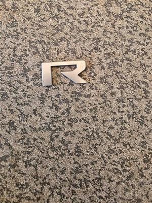 VW Golf R / R-Line Satin Silver Badge Emblem