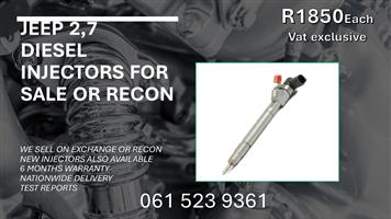 JEEP 2.7 DIESEL INJECTORS FOR SALE WITH TESTE REPORTS 