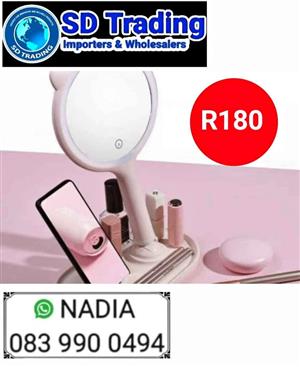 Smart Hand and Make up mirror with rechargeable LED lamp