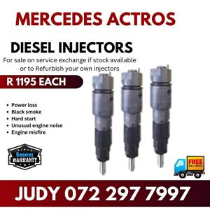 Mercedes Actros Diesel Injectors for sale on service exchange or to recon