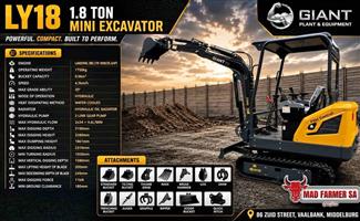 New Giant mini excavator series for sale at Mad Farmer SA