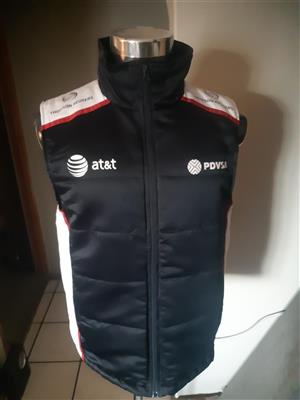 Vintage RARE Williams Racing F1 Bodywarmer Team Jacket At&tt Mens