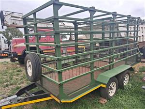 Double axle drawbar trailer for sale 