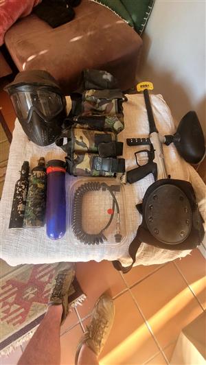 Paintball gun with accessories