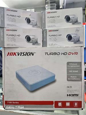 4 Channel Hikvision DVR + 4 Camera Sealed