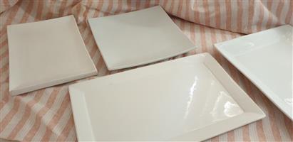 White Porcelain Serving Platters & Bowls