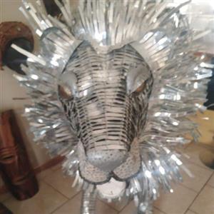 Stainless Steel Lion and Giraffe 