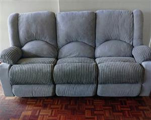 Recliner couch grey 