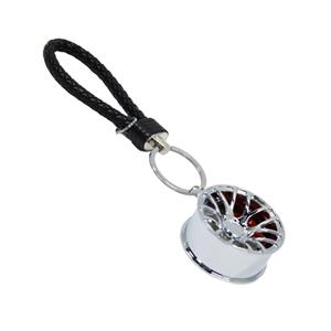 Hockenheim Alloy Wheel Keyring with Strap (chrome)