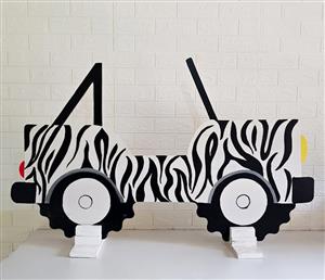 Zebra Safari Vehicle Cut Out - FOR HIRE
