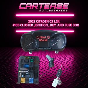 2022 Citroen C3 1.2lt #10B Cluster, Ignition, Key and Fuse box For Sale!!!