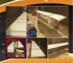 220 volts, with speed control, food grade belts,