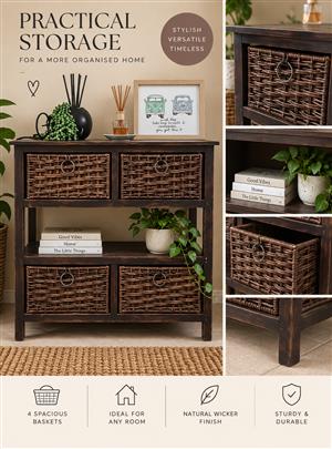Wicker / Rattan Storage Unit with Drawers – Excellent Storage