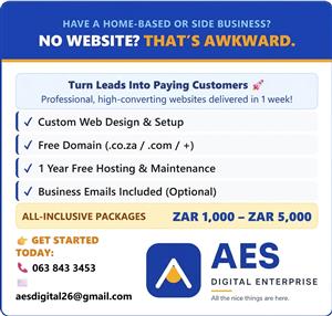 Home or side business & no website? Awkward! We can help with a website FAST!