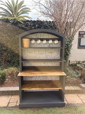 Modern Rustic Coffee Hutch / Kitchen Display Cabinet