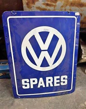 Reproductive: Volkswagen Spares Enamel Sign Size: 510mm x 780mm Price